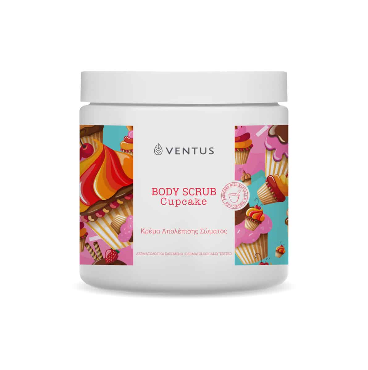 ΑΠΟΛΕΠΙΣΤΙΚΟ ΣΩΜΑΤΟΣ BODY SCRUB VENTUS CUPCAKE 1000gr κρέμα απολέπισης απολεπιστικό σώματος IMEL body scrub βερίκοκο ventus cupcake 1000gr
