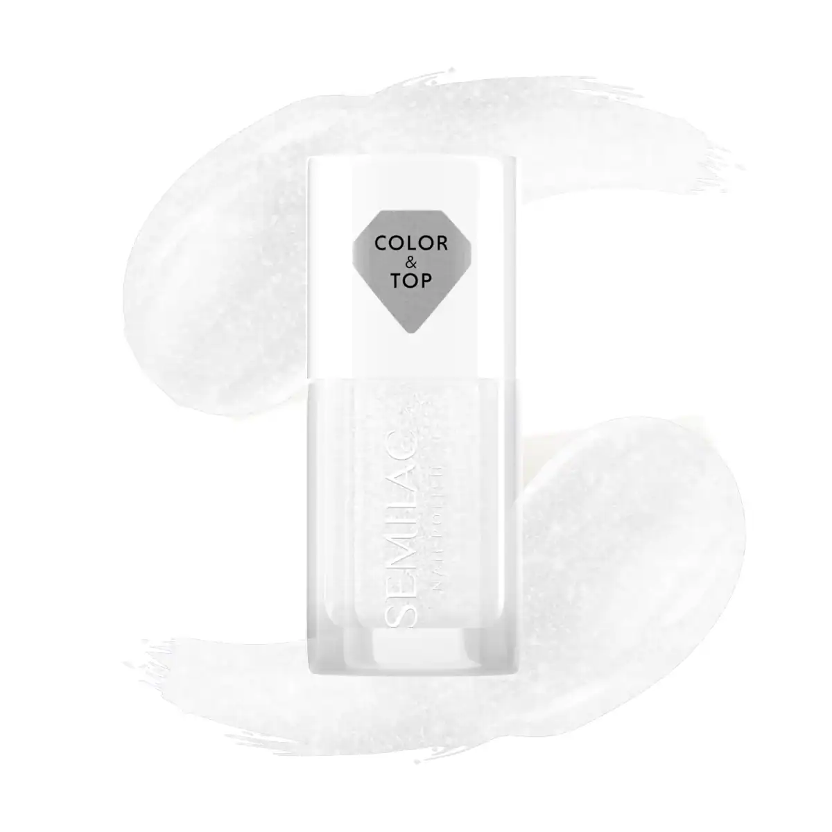 SEMILAC TOP FOR CLASSIC NAIL POLISH SILVER BLUSH 7ml βερνίκι νυχιών Top Silver Brush 7ml Semilac 2in1 2 σε 1 Colour χρώμα