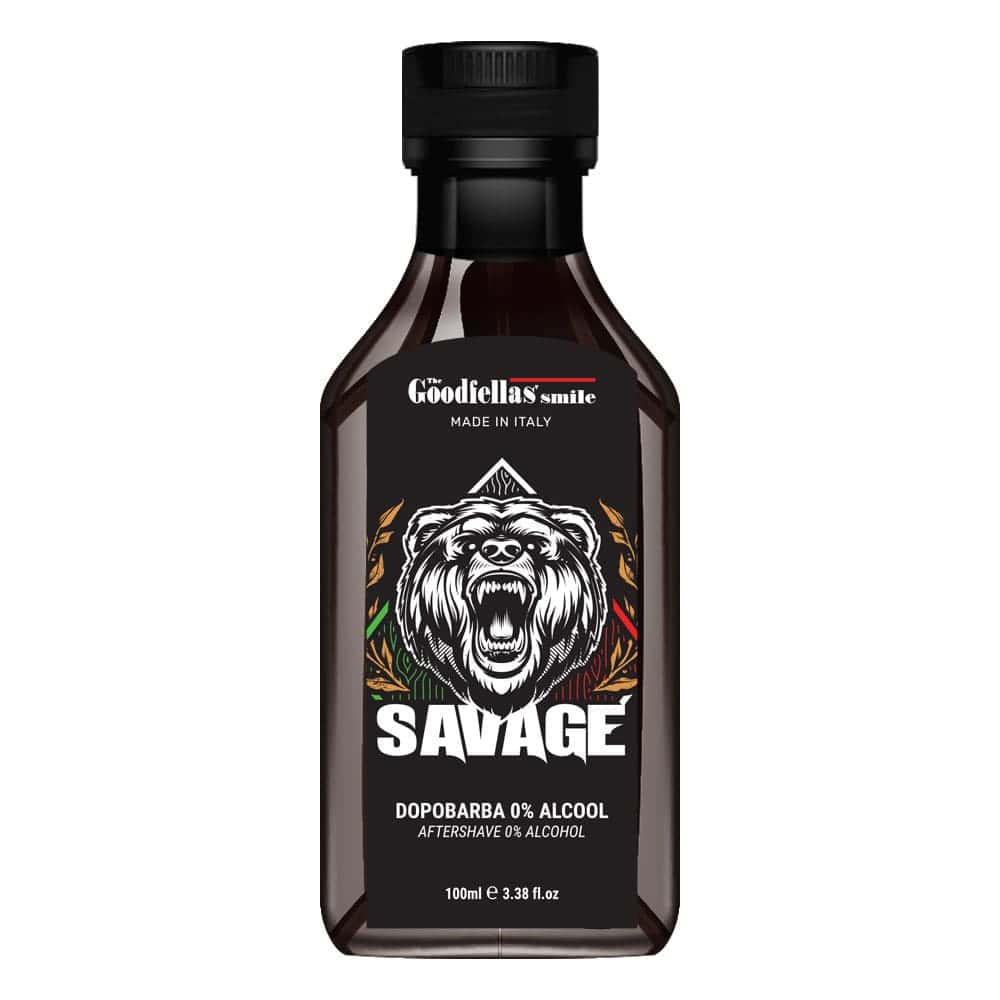 THE GOODFELLAS SMILE AFTERSHAVE LOTION Savage Zero Alcohol 100ml Aftershave fluid υγρό The GoodFelllas Smile Savage Zero 0% Alcohol