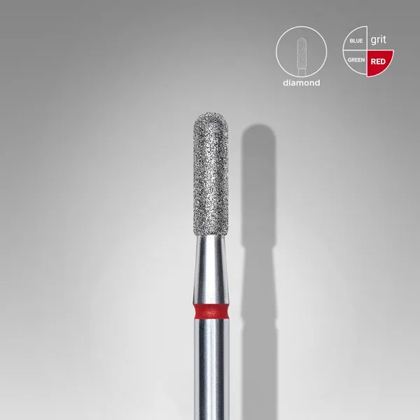 Diamond nail drill bit rounded cylinder red EXPERT head diameter 2,3 mm / working part 8 mm