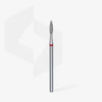Diamond nail drill bit pointed flame red EXPERT head diameter 2,1 mm / working part 8 mm