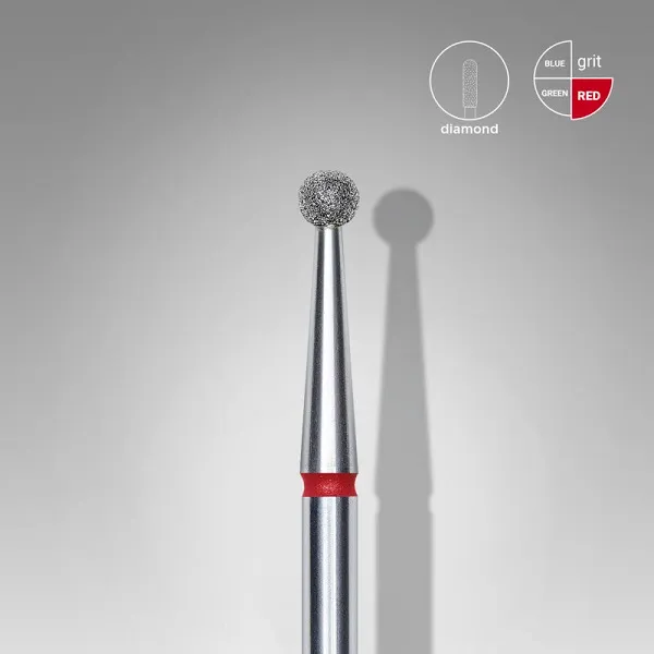 Diamond nail drill bit ball red EXPERT head diameter 2,5 mm