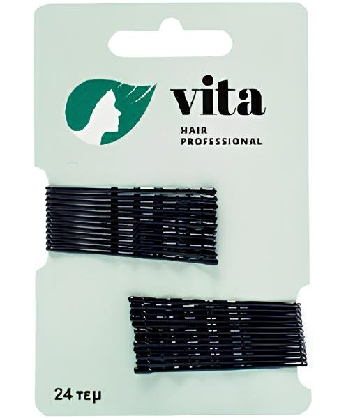 Vita Hair Professional τσιμπιδάκια μαλλιών μαύρα 50mm 24 τεμάχια