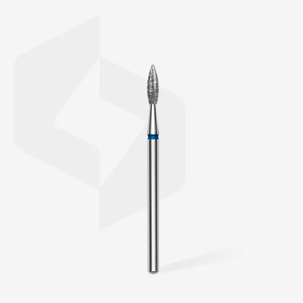 Diamond nail drill bit pointed flame blue EXPERT head diameter 2,3 mm / working part 8 mm