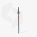 Diamond nail drill bit pointed pear red EXPERT head diameter 4 mm / working part 12 mm