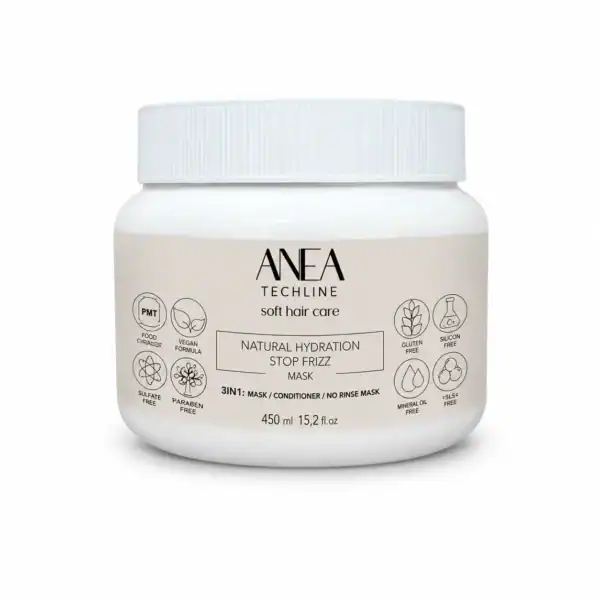 μάσκα μαλλιών anea natural hydration stop frizz 450ml